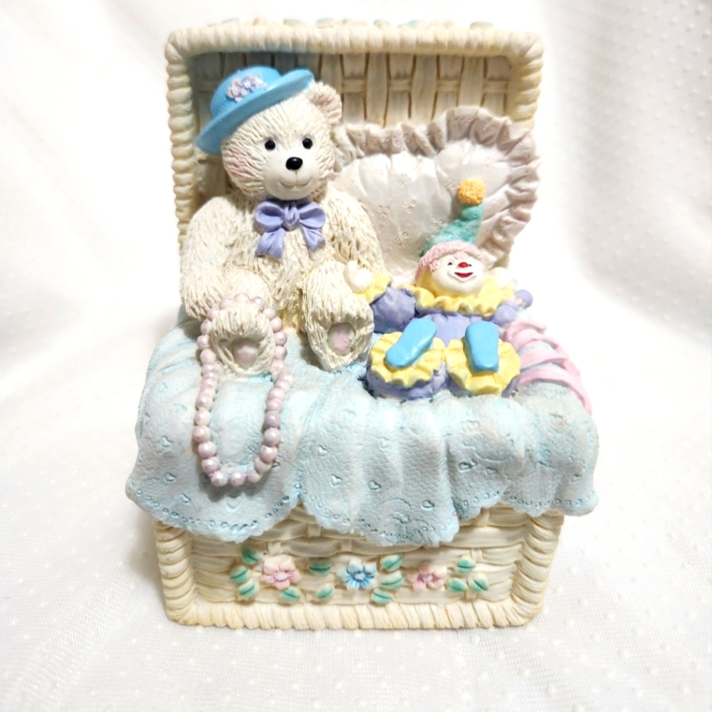 Knick Knacks White Bear and a Clown Figurine.